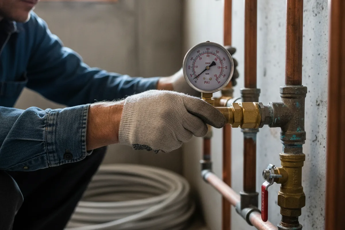 Pressure testing a repaired line during Water Line Repair in McClellanville